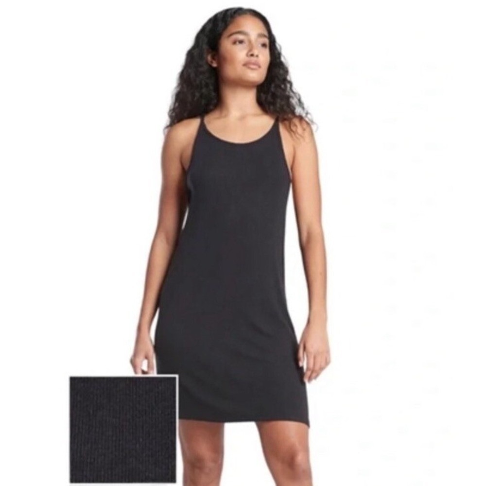 Athleta Dress Women 3X Well Rested Rib Sleep Black Sleeveless EUC